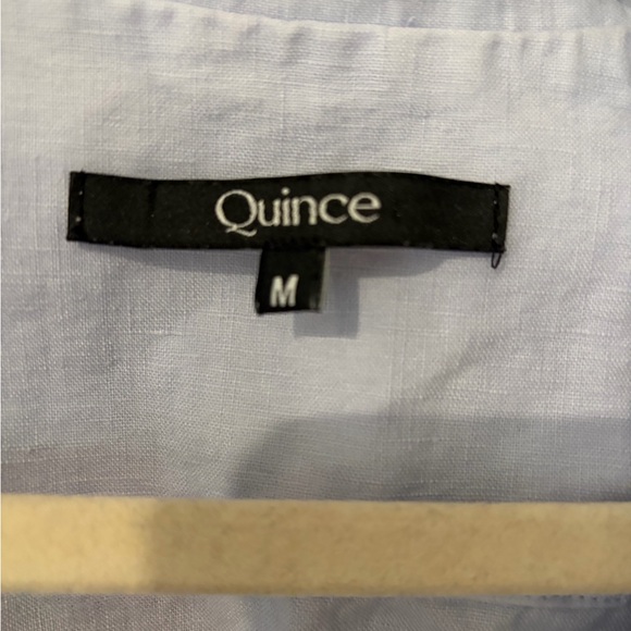 Quince 100% European Linen Short Sleeve Shirt Light Blue Size Med Cool Light - Picture 3 of 8